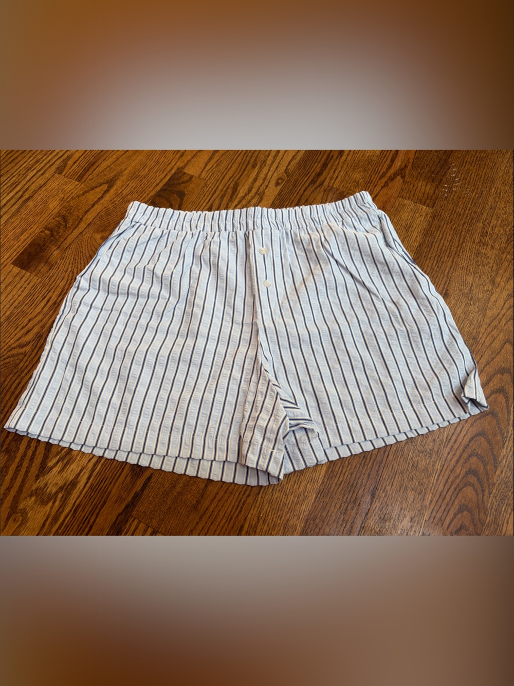 T.J.Maxx Women's High-Waist Striped Boxy Shorts - White & Navy